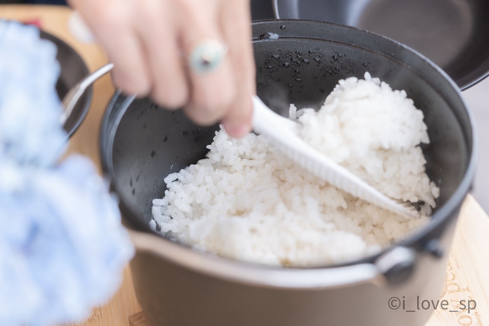 コンボダッチデュオでお米を炊いた写真